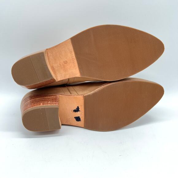 NISOLO Mia Everyday Ankle Bootie Womens 9 Tan Almond Leather Split Shaft Heeled - Picture 7 of 16